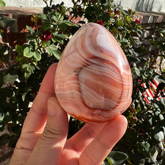 Pink Carnelian Egg Carving - Picture 4 of 8
